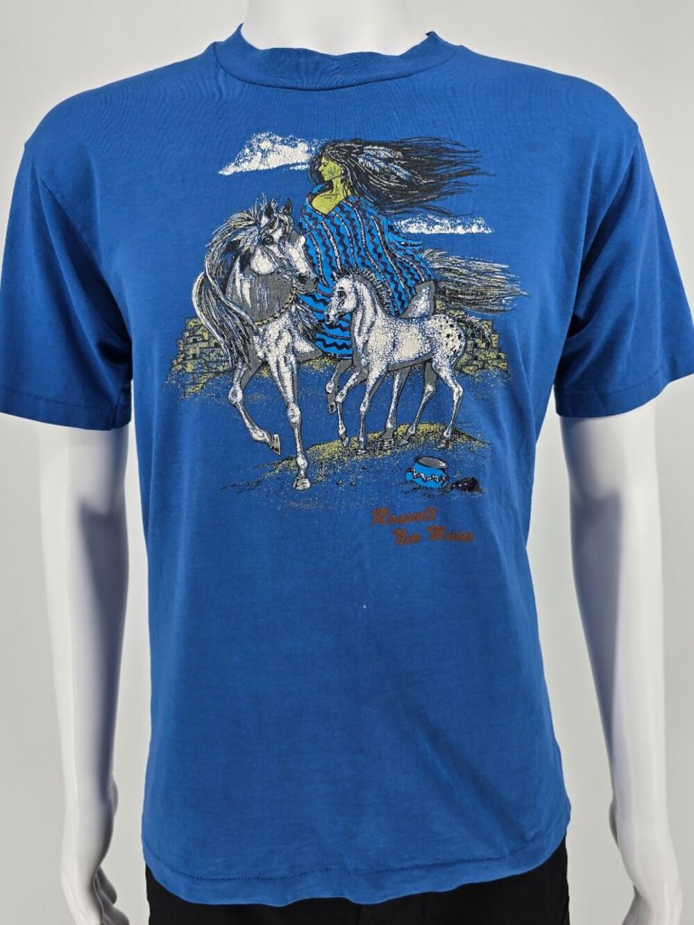 Vintage Early 1990s Hanes Roswell New Mexico Native Spirit Horse T-Shirt (L)